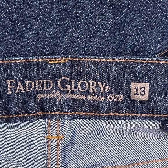 SIZE 18 DARK DENIM BOOTCUT JEANS FADED GLORY WESTERN CASUAL STRETCH - Picture 9 of 11